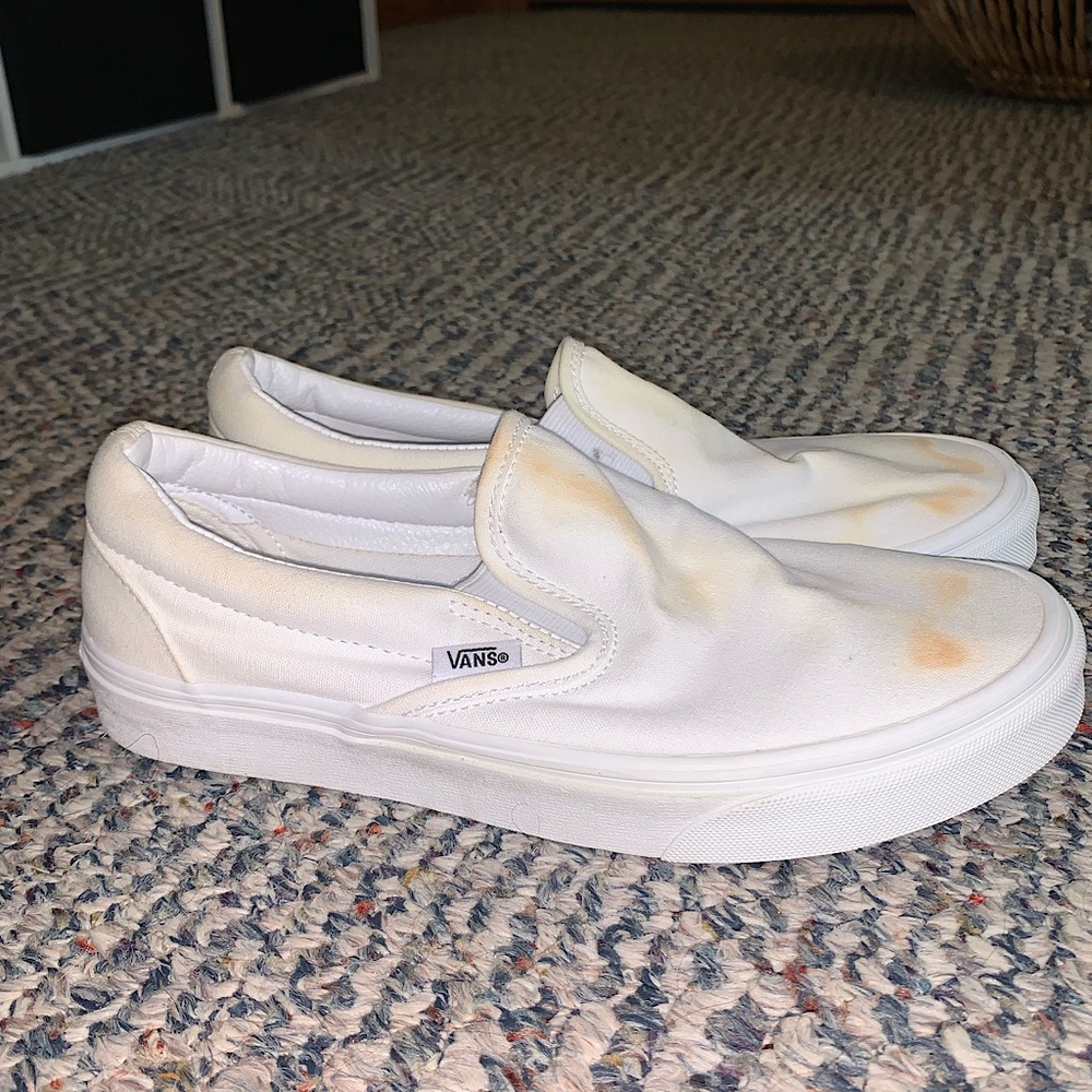 White slip on vans